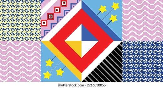 Patrón geométrico espantoso y colorido Abstract Vector Stock, un diseño de fondo sencillo