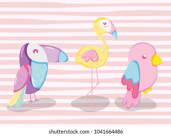 Punchy pastel cute animals cartoons