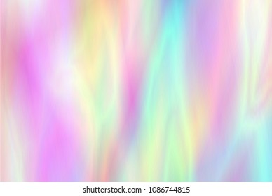 Punchy pastel trendy background. Magic wallpaper. Holographic Foil. Fantasy retro 80s, 90s. Very beautiful iridescent wall. Rainbow texture.
