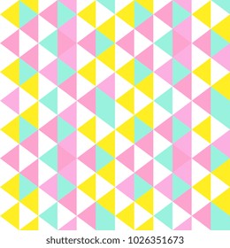 Punchy pastel triangle seamless. Vector illustration geometric pattern.