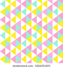 Punchy pastel triangle seamless. Vector illustration geometric pattern.