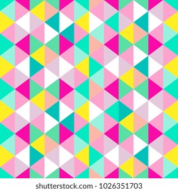 Punchy pastel triangle seamless. Vector illustration geometric pattern.