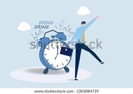Punctual being on time or time management, work deadline or procrastination, self discipline, work efficiency or reminder, urgency or quick work concept.
