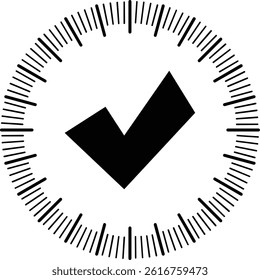 Punctual icon, right time symbol vector template