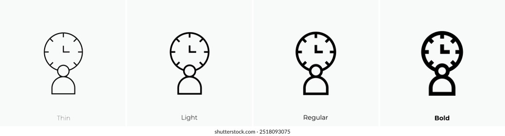 punctual icon. Thin, Light Regular And Bold style design isolated on white background