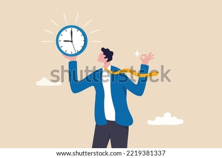 Punctuality, being on time for appointment or schedule, finish work within deadline or timing, meeting reminder or time management concept, punctual businessman holding clock with precise timing.