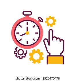 Punctuality color line icon. Time management. Timer and deadline concept. Sign for web page, mobile app, button, logo. Vector isolated element. Editable stroke.