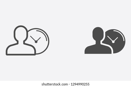 Punctuality filled and outline vector icon sign symbol