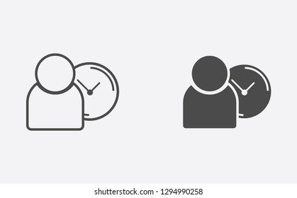 Punctuality filled and outline vector icon sign symbol