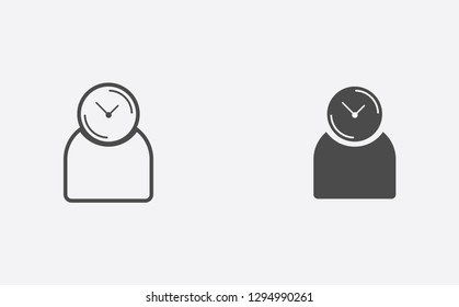 Punctuality filled and outline vector icon sign symbol