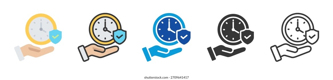 punctuality icon set multi style various collection