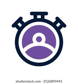 Icono de la puntualidad. Icono dual del Vector para su Sitio web, móvil, presentación, y diseño del logotipo.