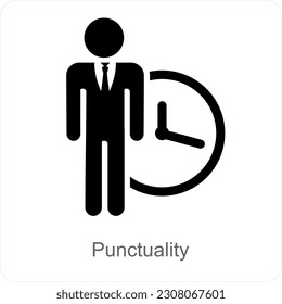 Punctuality and time icon concept