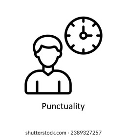 Punctuality vector  outline Design illustration. Symbol on White background EPS 10 File