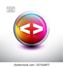 Punctuation in 3D Glossy Button for web Icon, Education Icon and Alphabet Icon. Vector Illustration 