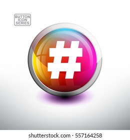 Punctuation in 3D Glossy Button for web Icon, Education Icon and Alphabet Icon. Vector Illustration 