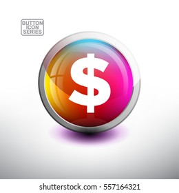 Punctuation in 3D Glossy Button for web Icon, Education Icon and Alphabet Icon. Vector Illustration 