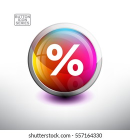 Punctuation in 3D Glossy Button for web Icon, Education Icon and Alphabet Icon. Vector Illustration 