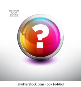 Punctuation in 3D Glossy Button for web Icon, Education Icon and Alphabet Icon. Vector Illustration 