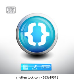 Punctuation Blue Button design vector