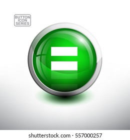 Punctuation Mark in 3D Glossy Green Button for web Icon, Education Icon and Alphabet Icon. Vector Illustration 