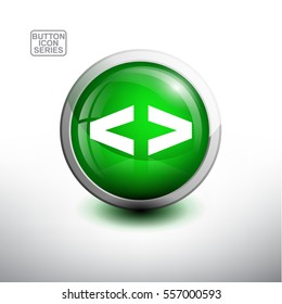 Punctuation Mark in 3D Glossy Green Button for web Icon, Education Icon and Alphabet Icon. Vector Illustration 