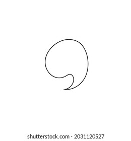 punctuation mark comma drawing, vector illustration