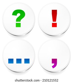 Punctuation Mark Icon Set Stock Vector (Royalty Free) 210121552 ...