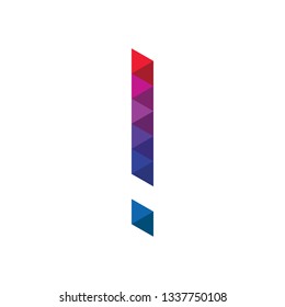 Punctuation Mark Polygon Style Colorful Modern Font Alphabet Logo Vector