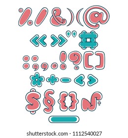 Punctuation marks. Cartoon cute letter bubble symbol