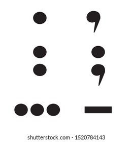 punctuation marks isolated on white background
