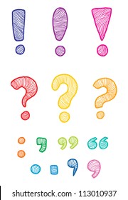 Punctuation Marks In Rainbow Colors