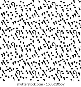 Punctuation marks seamless pattern on white background. Simple vector drawing school theme for stationery, web background for children and students.