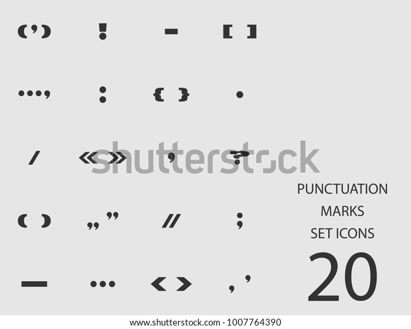 Punctuation marks set of flat icons. Simple\
vector\
illustration