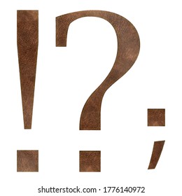 Punctuation marks vector set, collection of question, exclamation marks, point and comma