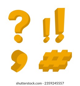Punctuation shapes vector set design