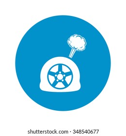 Puncture wheel icon. 