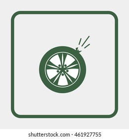Puncture wheel icon.