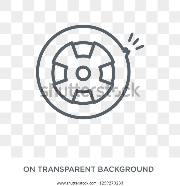 Puncture in a wheel icon. Trendy flat vector\
Puncture in a wheel icon on transparent background from Insurance\
collection. High quality filled Puncture in a wheel symbol use for\
web and mobile