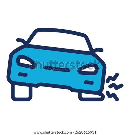 Punctured Tire Icon Element For Design