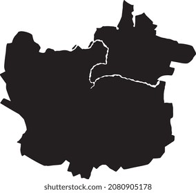 Pune City Map Silhouette In India