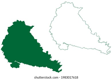 Distrito de Pune (Estado de Maharashtra, División de Pune, República de la India) mapa de ilustración vectorial, mapa de dibujos animados