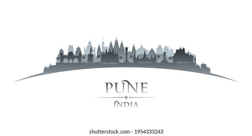 Silueta del perfil urbano de Pune India. Ilustración del vector