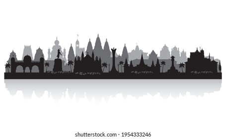 Ilustración de silueta vectorial de la ciudad de Pune India