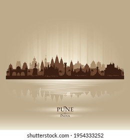 Ilustración de silueta vectorial de la ciudad de Pune India