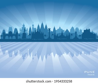 Ilustración de silueta vectorial de la ciudad de Pune India