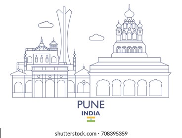 Pune Linear City Skyline, India