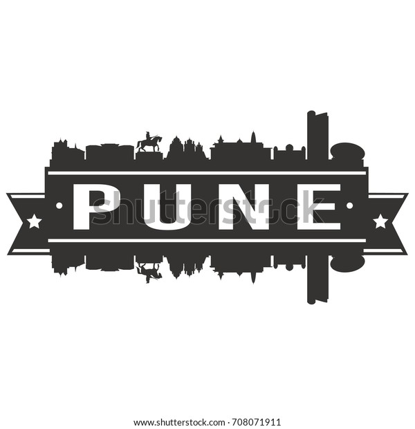 Pune Skyline Silhouette City Vector Design Stock Vector (Royalty Free ...