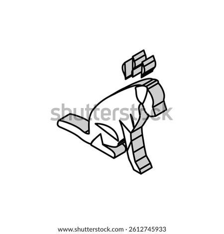punished dog isometric icon vector. punished dog sign. isolated symbol illustration