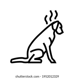 punished dog line icon vector. punished dog sign. isolated contour symbol black illustration